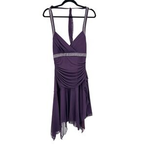 Y2K Trixxi Halter Formal Dress‎ L Prom Hoco Goth Fairy Grunge Asymmetric